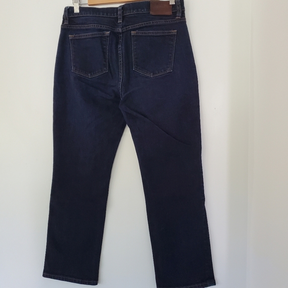 LAUREN RALPH LAUREN 10 Petite Dk Wash Blue Denim Jeans Classic Straight Pockets - Picture 7 of 12